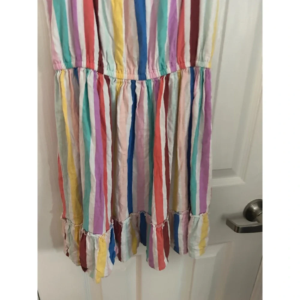 OshKosh B'gosh Dress Multi-Color Striped Ruffle Hem Summer Sun Dress 8